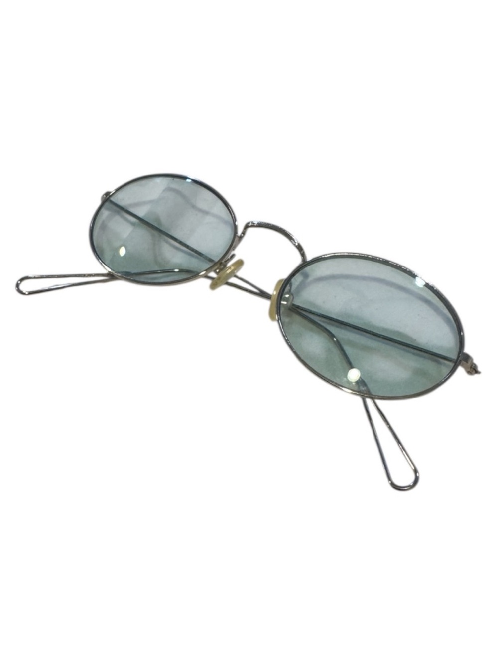 Oval Silver and Blue Sunglasses